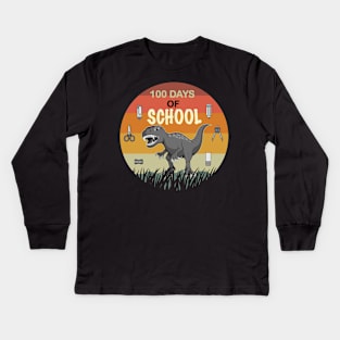 funny 100 days of school teachers design Kids Long Sleeve T-Shirt